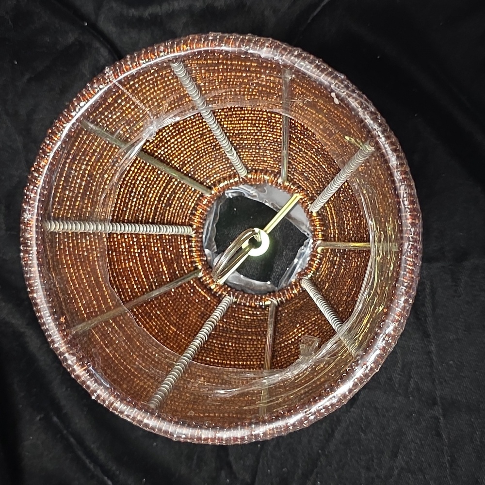 Portfolio Bronze Beaded Glass Shade, 2 5/8" × 5 1/4" × 4 1/4", NIP Shade #2 - Picture 5 of 6